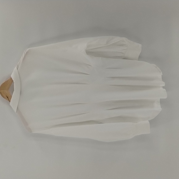 Shein button down blouse white  large long sleeve darted for fit button down - Picture 6 of 8